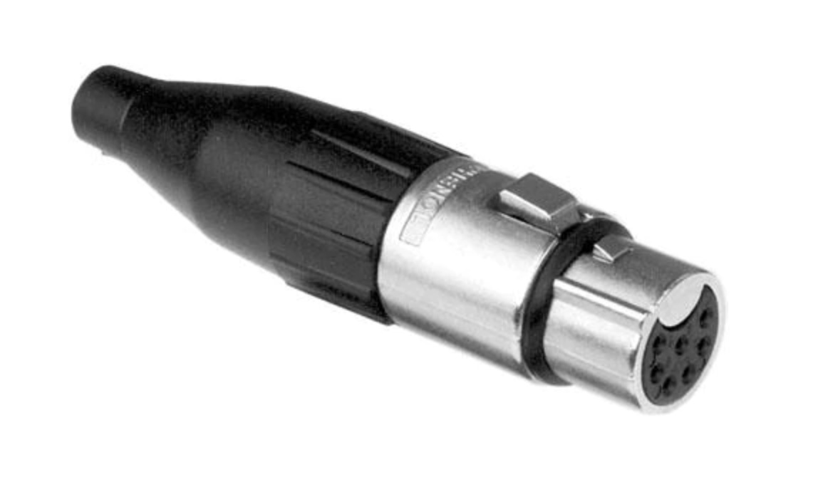 Amphenol AC Series 7 Pin XLR Cable Connector (Tin Plating, Female, Black & Silver)