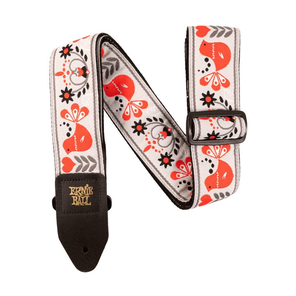 Ernie Ball Jacqaurd Guitar Strap - Red Bird Winter