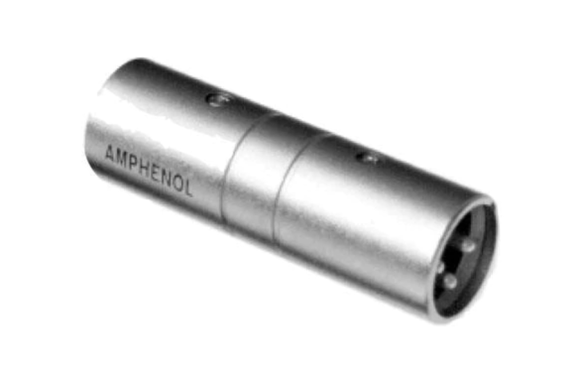 Amphenol AC Series 3 Pin XLR Cable Connector (Silver Plating, Male to Male, Silver)
