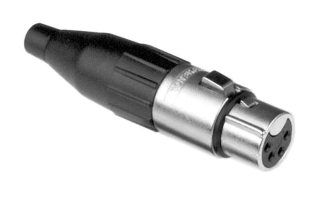 Amphenol AC Series 4 Pin XLR Connector (Tin Plating, Nickel, Female)