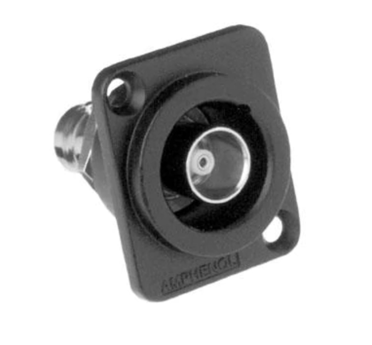 Amphenol AC Series BNC Bulkhead Connector (Female, Black)