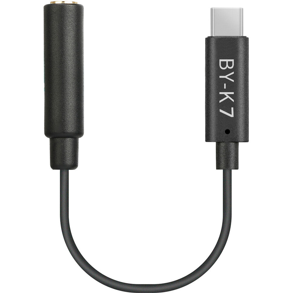 BOYA BY-K7 Female 3.5mm TRS to Male USB Type-C Adapter Cable for DJI Osmo Action Camera