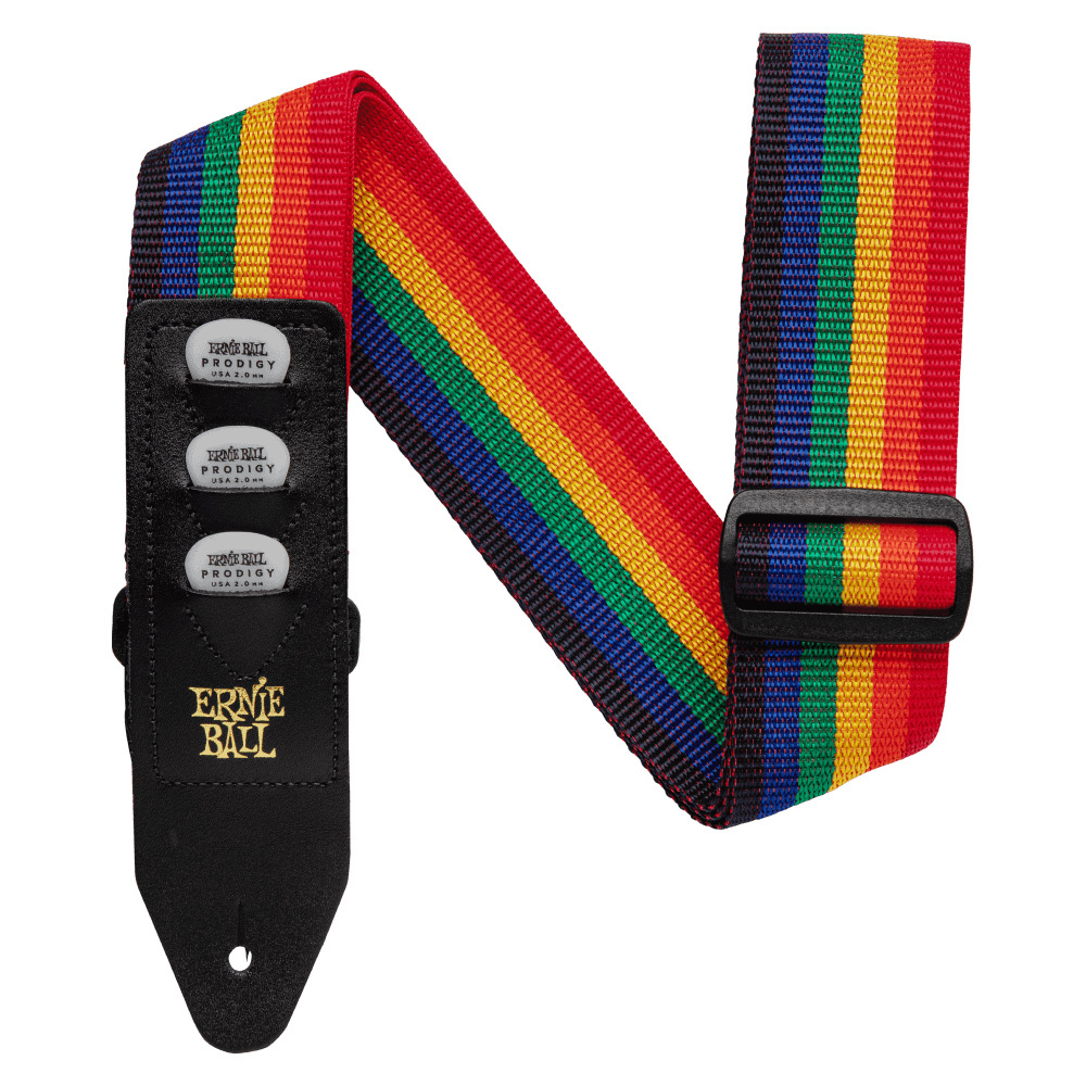 Ernie Ball Pick Holder Guitar Strap - Rainbow