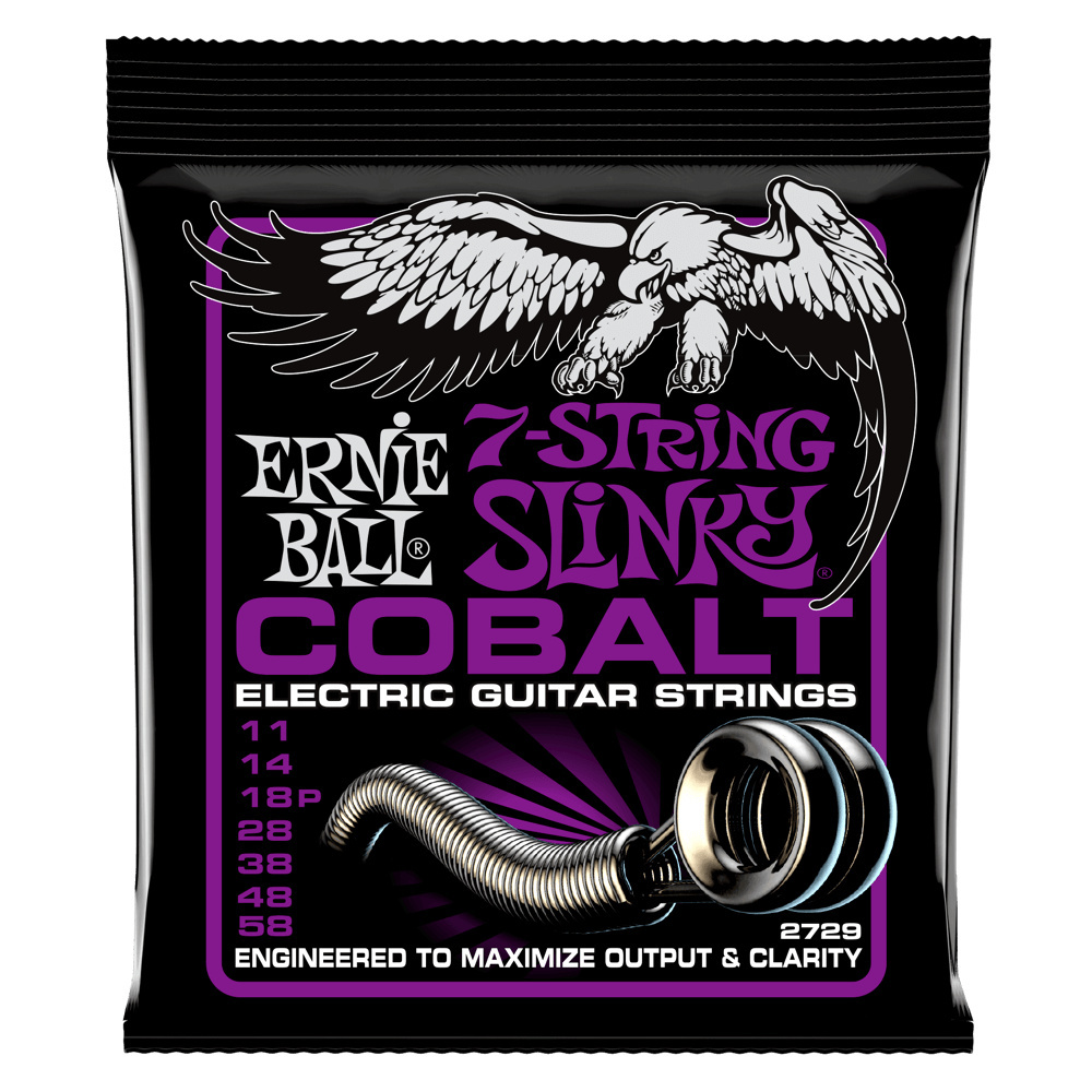 Ernie Ball Power Slinky Cobalt 7-String Electric Guitar Strings (11-58)