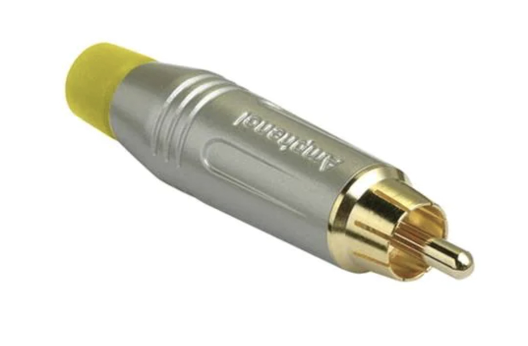 Amphenol RCA Series Gold-Plated Cable Connector (Yellow)
