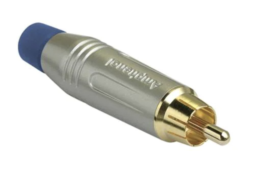 Amphenol RCA Series Gold-Plated Cable Connector (Blue)