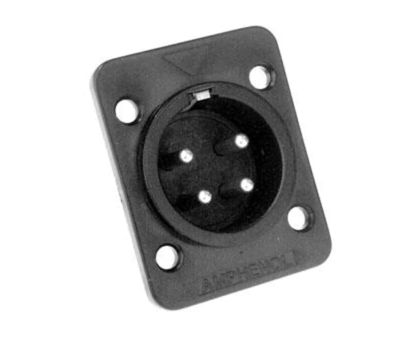 Amphenol AP Series Chassis Connector (4 Pole, 22 Pin, Black)