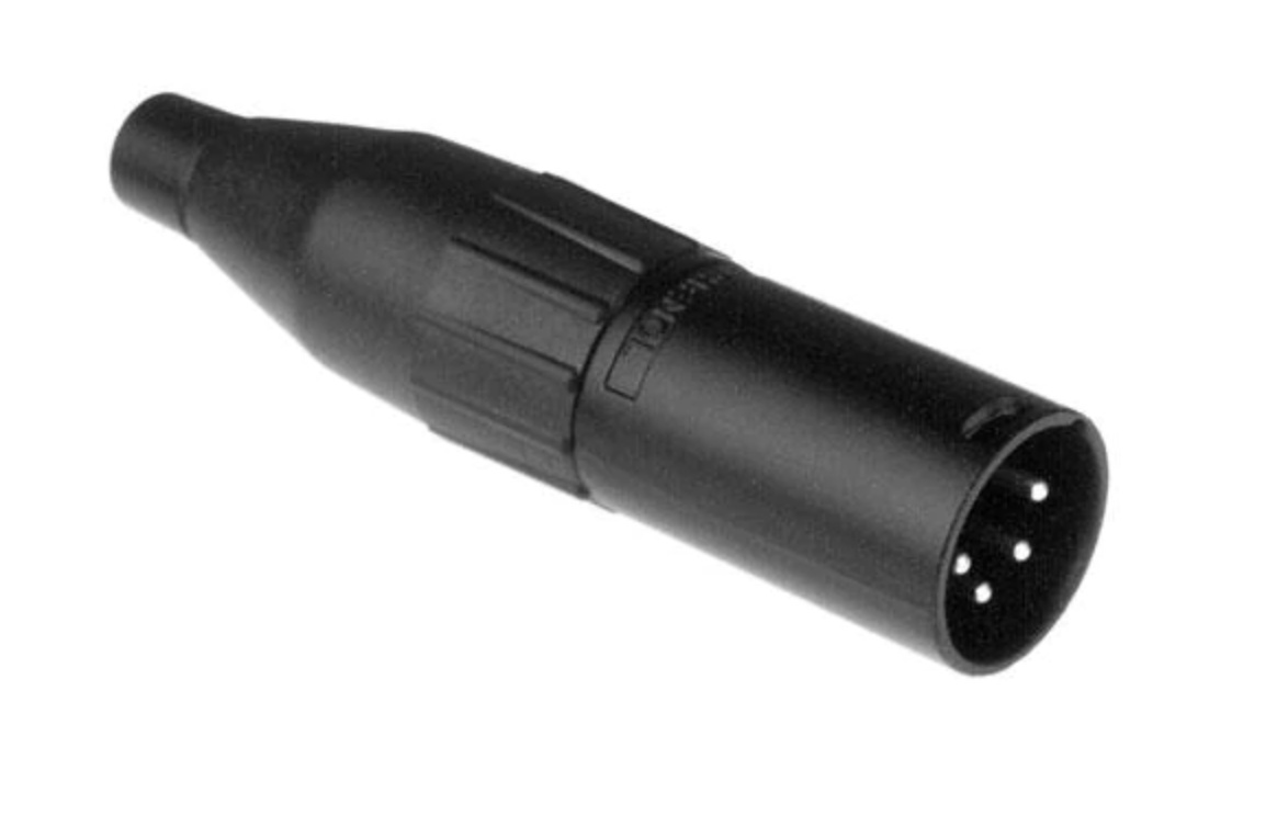 Amphenol AC Series 4 Pin XLR Cable Connector (Phosphor Bronze, Male, Black)