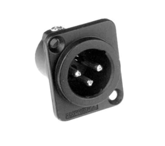 Amphenol AC Series 3 Pin XLR Chassis Connector (Silver Plating, Male, Black)