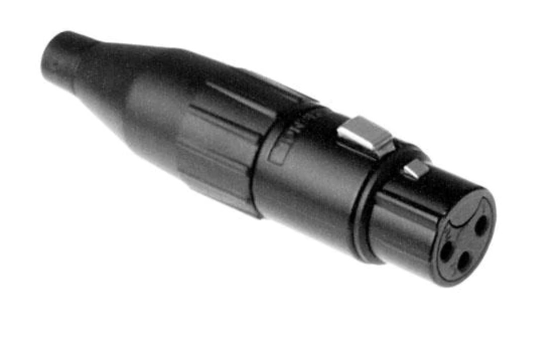 Amphenol AC Series 3 Pin XLR Cable Connector (Tin Plating, Female, Black)