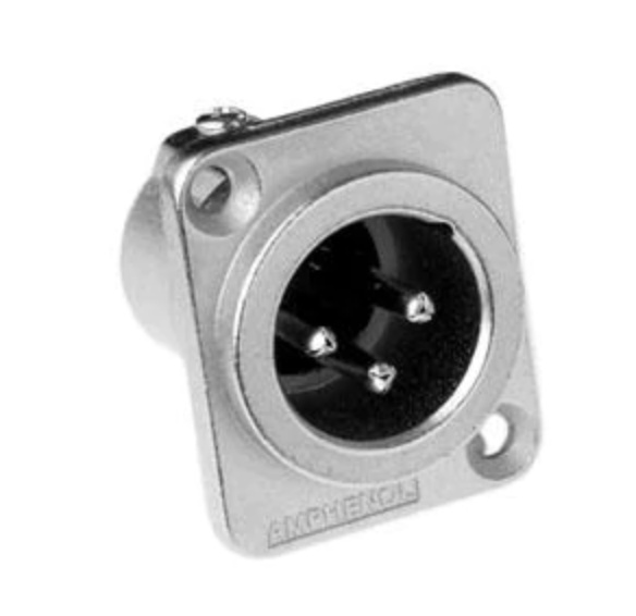 Amphenol AC Z Series 3 Pin XLR Chassis Connector (Silver Plating, Male, Silver)