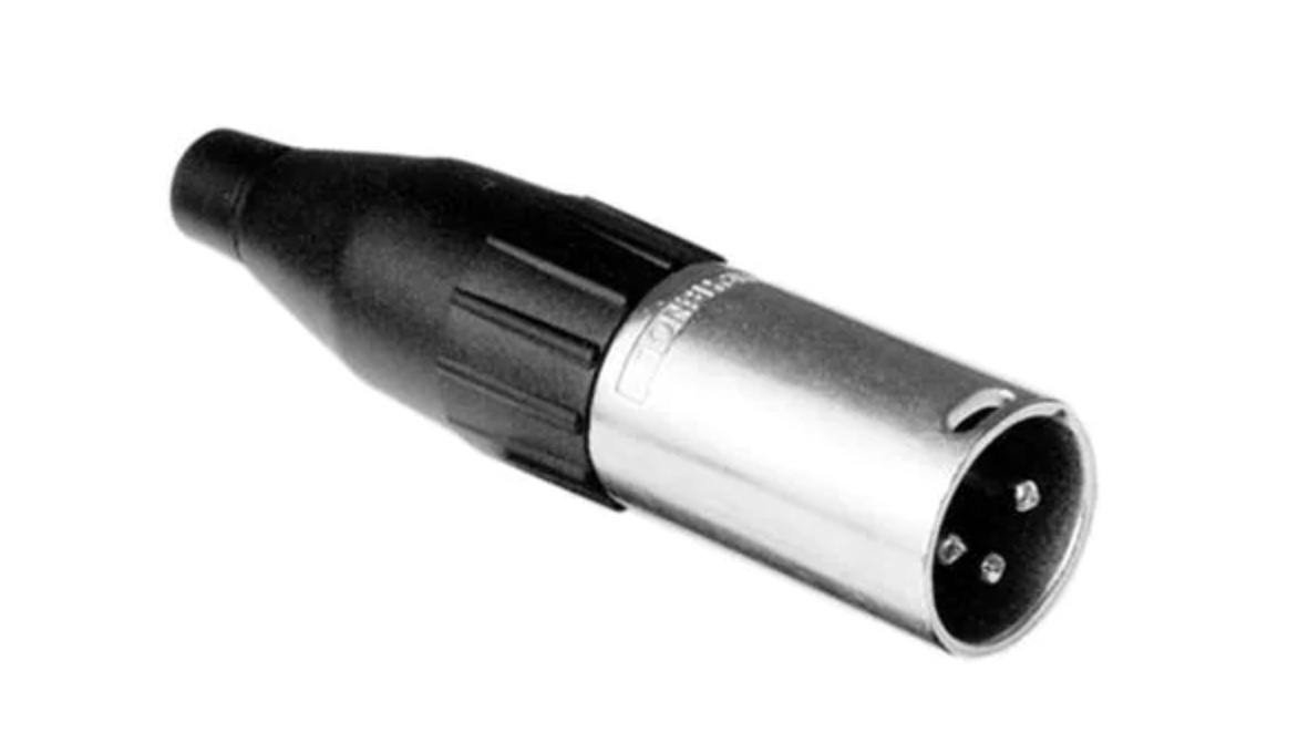 Amphenol AC Series 3 Pin XLR Cable Connector (Silver Plating, Male, Black & Silver)