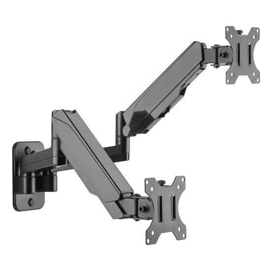 Brateck Dual Wall Mounted Gas Spring Monitor Arm for 17"-32" Screens