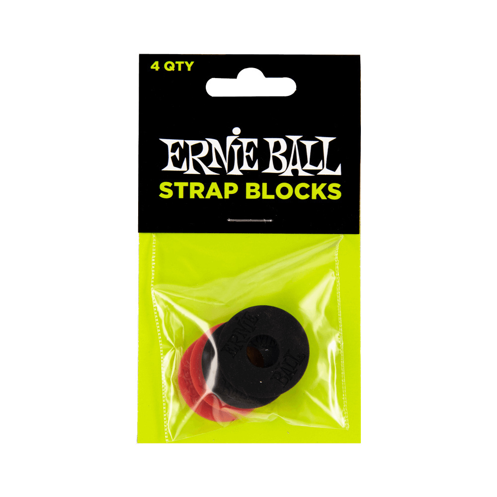 Ernie Ball Strap Blocks 4-Pack - Black and Red