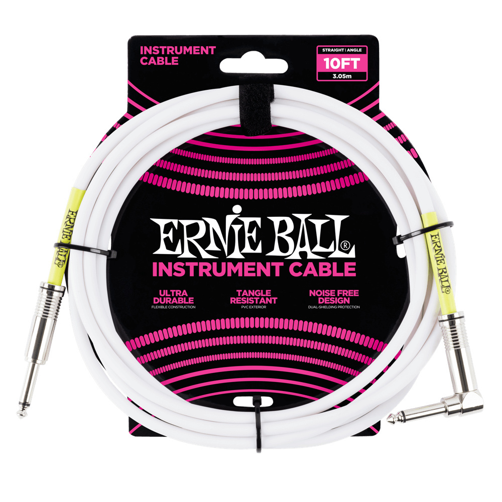 Ernie Ball Straight/Angle Instrument Cable - White (3m)