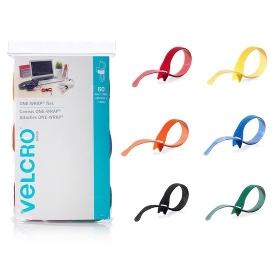 VELCRO One-Wrap 203mm x 12m Multicolour Pre-Cut Cable Ties