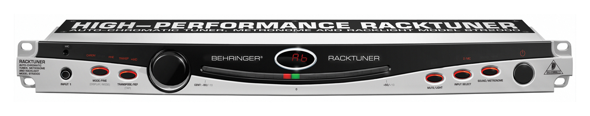 Behringer BTR2000 - RACKTUNER Rackmount 2-Channel Auto Chromatic Tuner for Electric Guitar or Bass