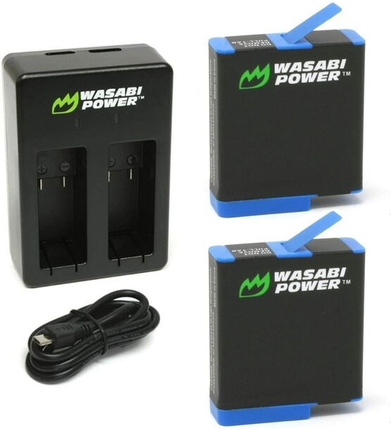 Wasabi 2x Batteries & Double Charger for GoPro Hero 8 / 7 / 6 / 5