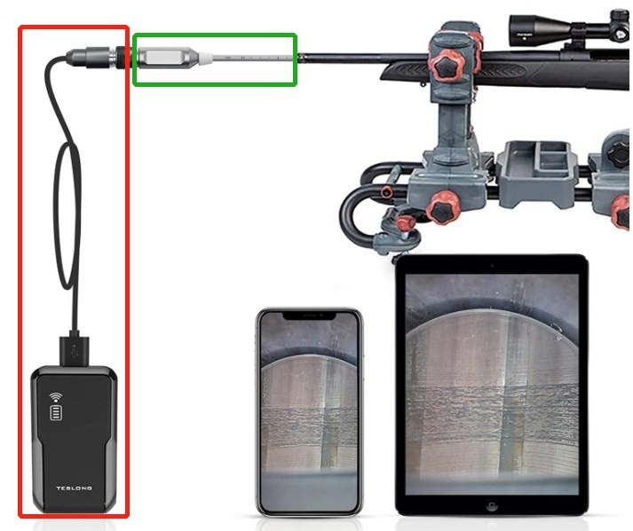 Teslong Wireless Adapter Box and USB-to-Aviation Connector Cable for Select Borescopes