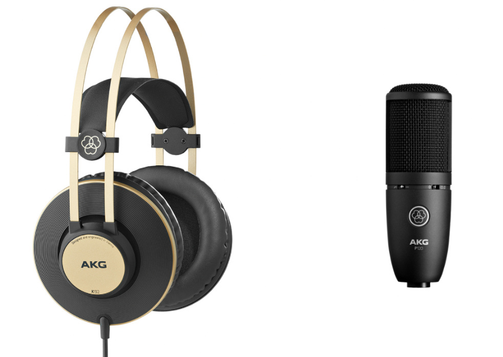 AKG P120 Condenser Mic + K92 Over Ear Headphones Bundle