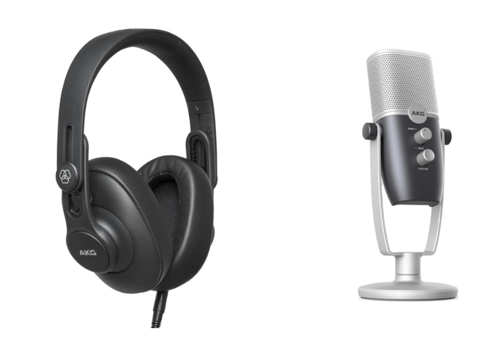 AKG Hybrid Essentials Bundle - K361 Studio Headphones + ARA USB Condenser Microphone