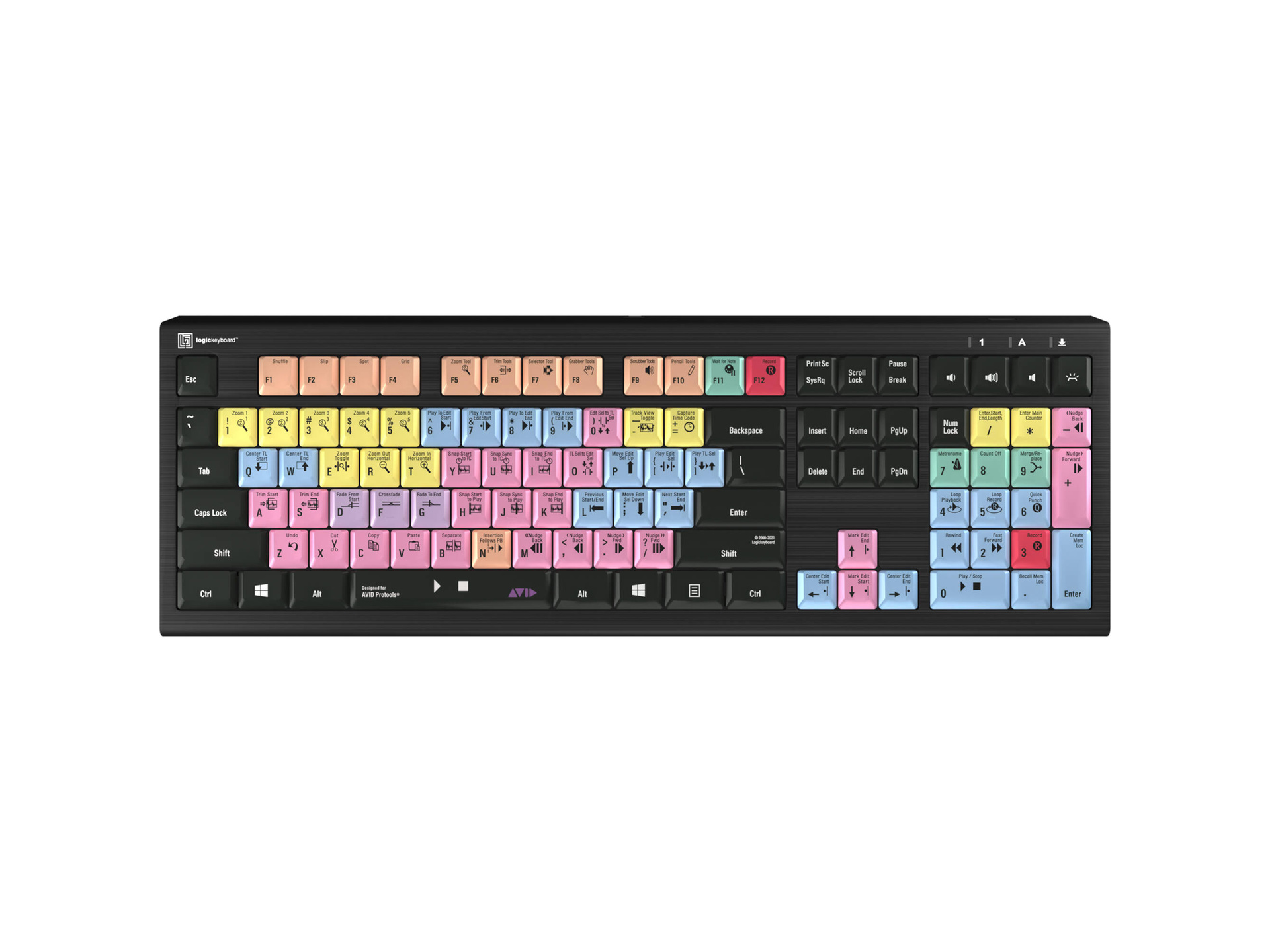Logickeyboard ASTRA 2 Backlit Keyboard for Pro Tools (Windows, US English)