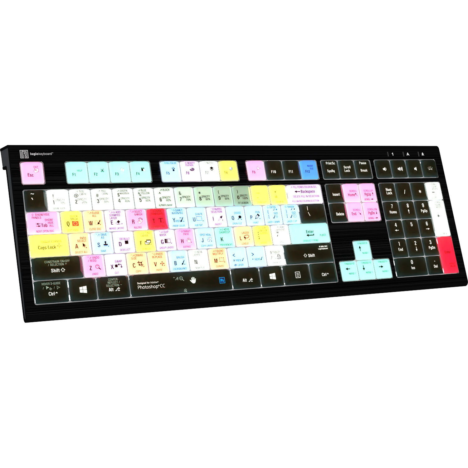 Logickeyboard ASTRA 2 Backlit Keyboard for Adobe Photoshop CC (Windows, US English)
