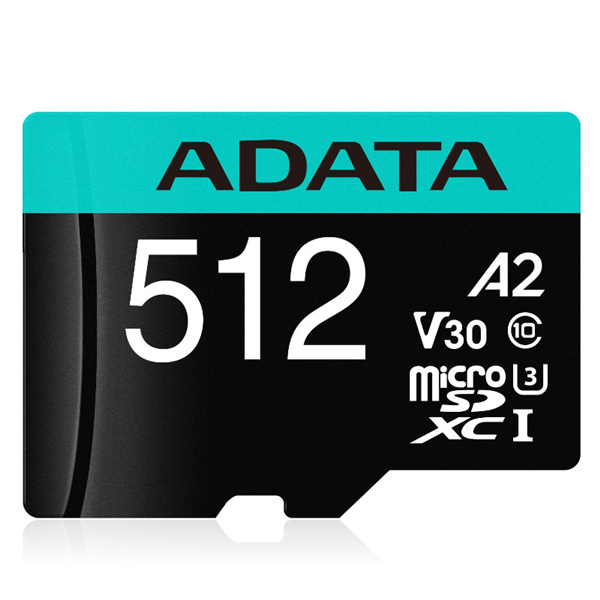 ADATA Premier Pro microSDXC UHS-I U3 A2 V30 Card with Adapter 512GB
