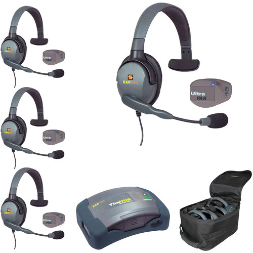 Eartec UPMX4GS4 UltraPAK 4-Person HUB Intercom System with Max4G Double Headset