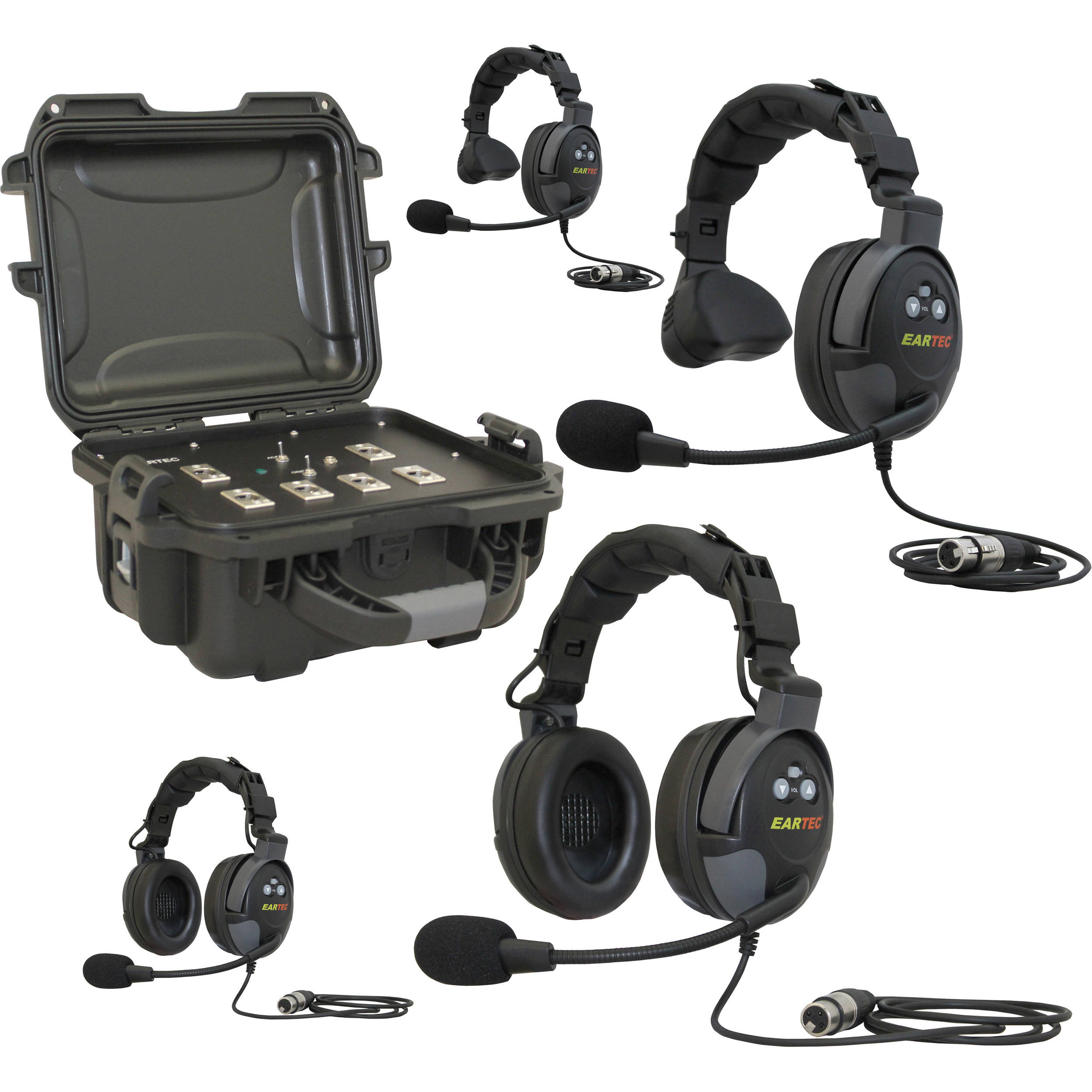 Eartec TCS-4000PL Wired Intercom with 4 Headsets (2 Single-Eared, 2 Dual-Eared)