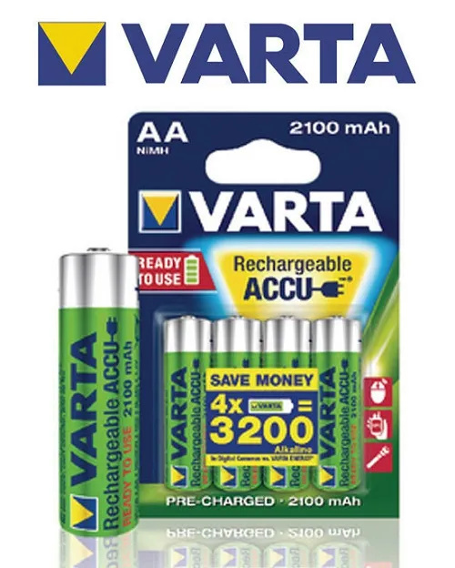 Varta Rechargable Ni-MH 2100mAh AA Batteries (4pk)