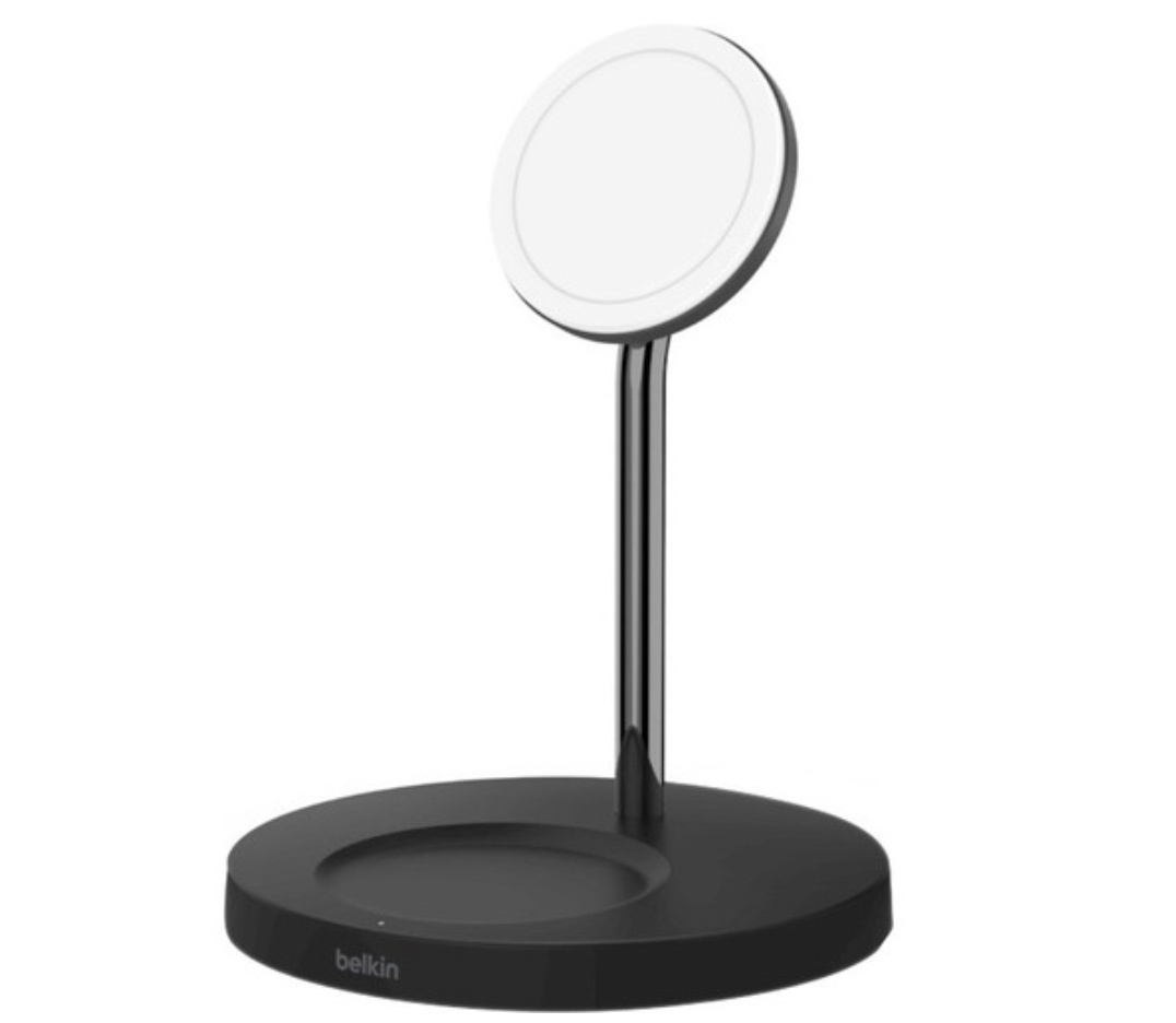 Belkin 15W Boost Charge 2-in-1 Wireless Charger Stand with MagSafe (Black)