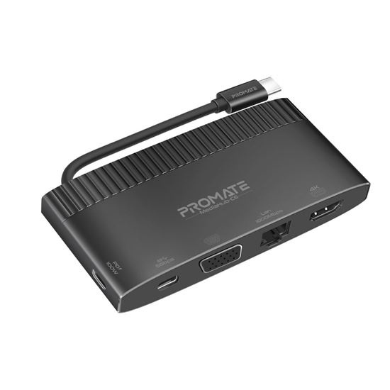 Promate 6-in-1 USB Multi Port Hub with USB-C Connector