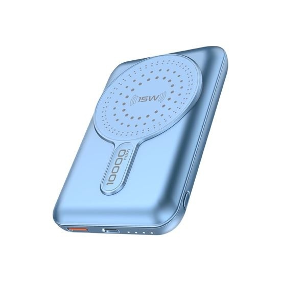 Promate 10000mAh Magnetic Qi 15W Wireless Charging Power Bank (Blue)
