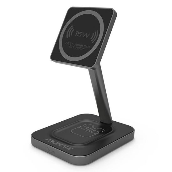 Promate AuraBase 15W High Speed Magnetic Wireless Phone Charger (Grey)