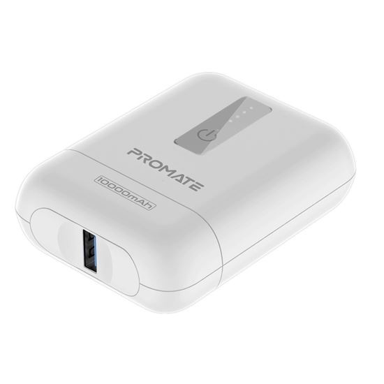 Promate Atom PD20 10000mAh Ultra-Small Power Bank (White)