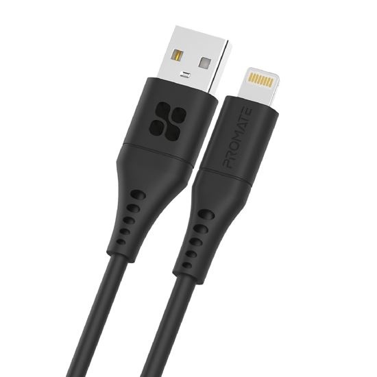 Promate PowerLink Ai USB-A to Lightning Cable (1.2m, Black)