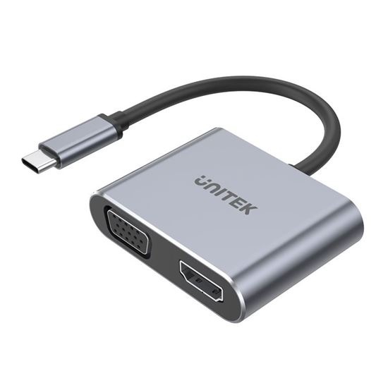 UNITEK USB-C to HDMI 2.0 & VGA Adapter with MST Dual Monitor