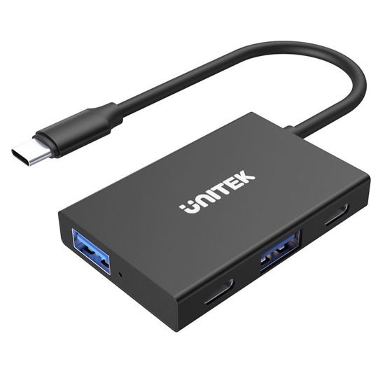 UNITEK 4-in-1 USB Multi-Port Hub with USB-C Connector. Includes 2 x