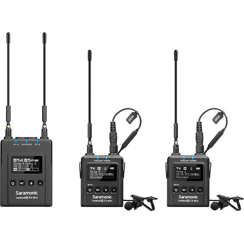 Saramonic UwMic9S Mini KIT2 Compact 2-Person Camera-Mount Wireless Omni Lavalier Microphone System