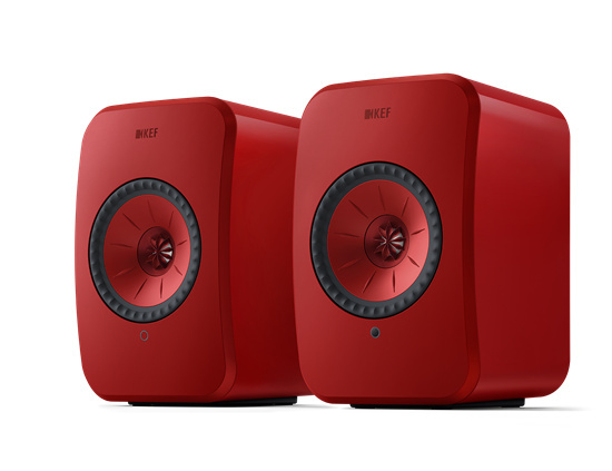 KEF LSX II Wireless Mini Monitor Speaker Pair (Red)