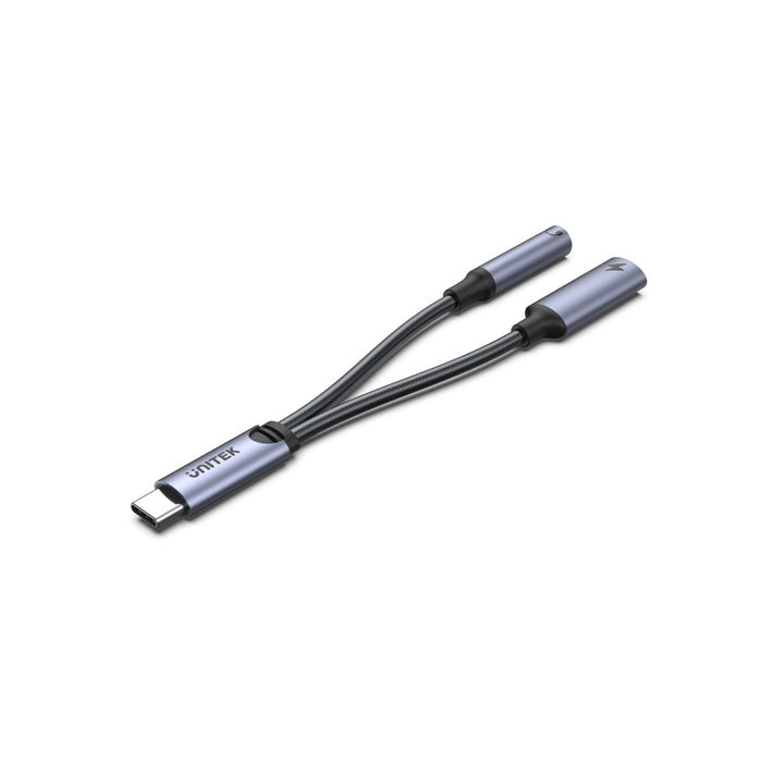UNITEK 2-in-1 USB-C to 3.5mm Audio Jack & USB-C Charging Connector