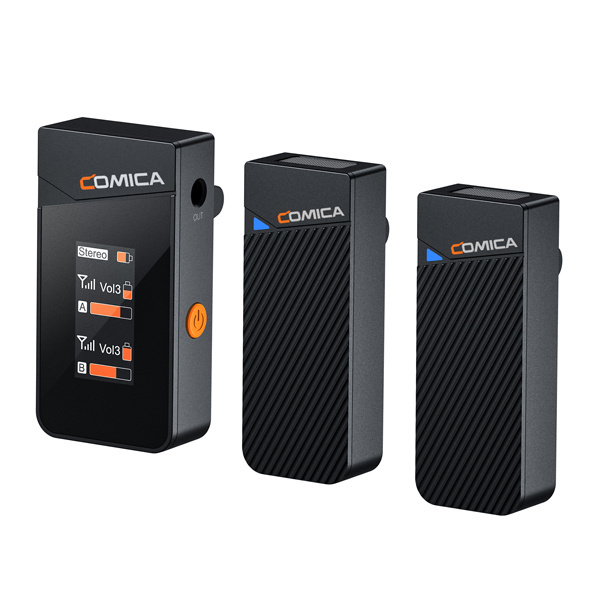 Comica Audio Vimo C2 Series 2.4Ghz Dual Channel Mini Wireless Microphone (RX+TX+TX)