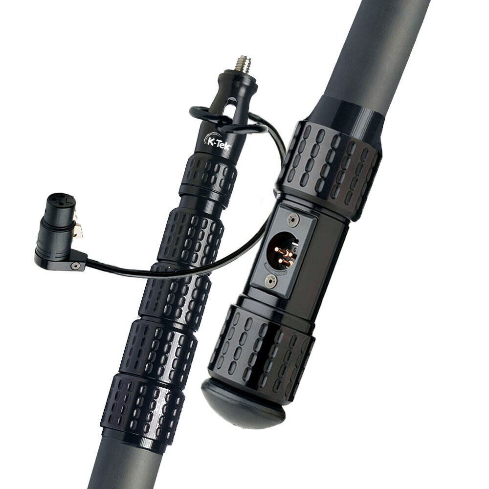 K-Tek KP18VTA Mighty Boom 5-Section Graphite Boompole, Coiled Cable & Transmitter Adapter (5.6m)