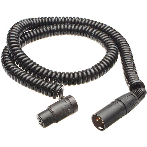 K-Tek XLR Coiled Cable with Neutrik and KPRCF Mighty Lo Pro Connector) 6m