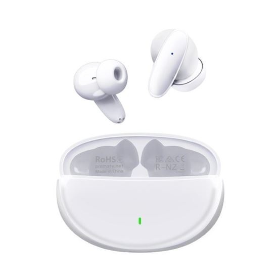Promate Lush In-Ear HD Bluetooth Earbuds With Intellitouch & 230mAh Charging (White)