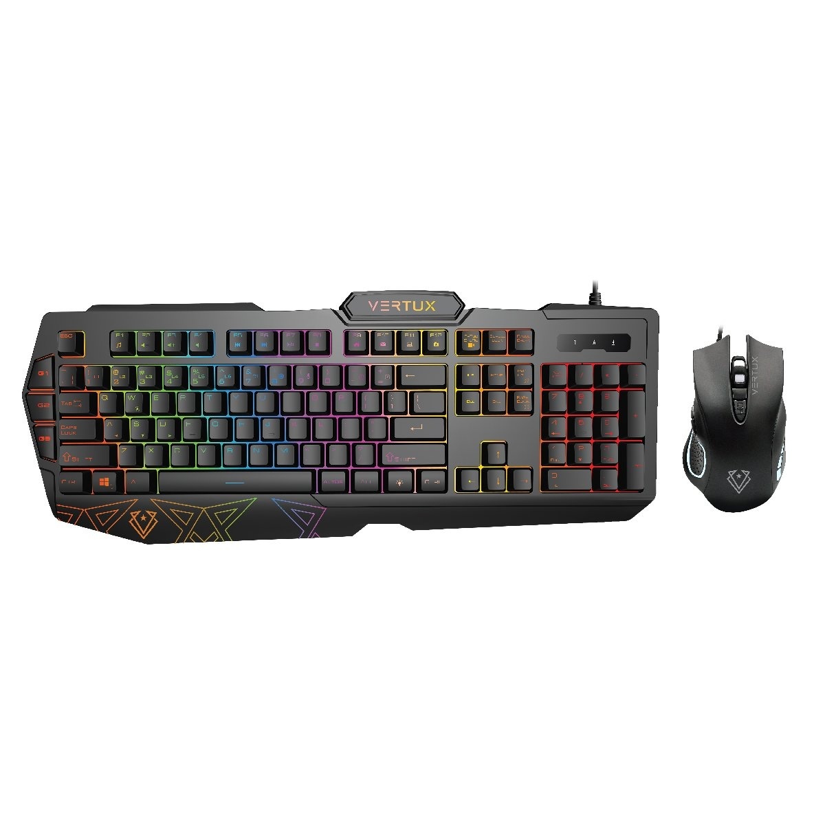 Vertux Vendetta Ergonomic Gaming Keyboard & Mouse With Programable Macro Keys