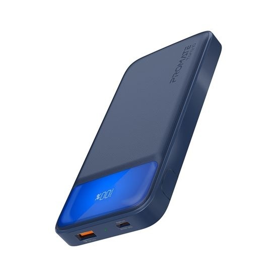 Promate Torq 20000mAh Super-Slim Power Bank With Smart LED Display (Blue)