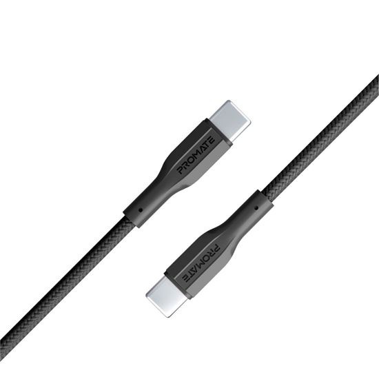 Promate USB-C to USB-C Super Flexible Cable (Black, 1m)