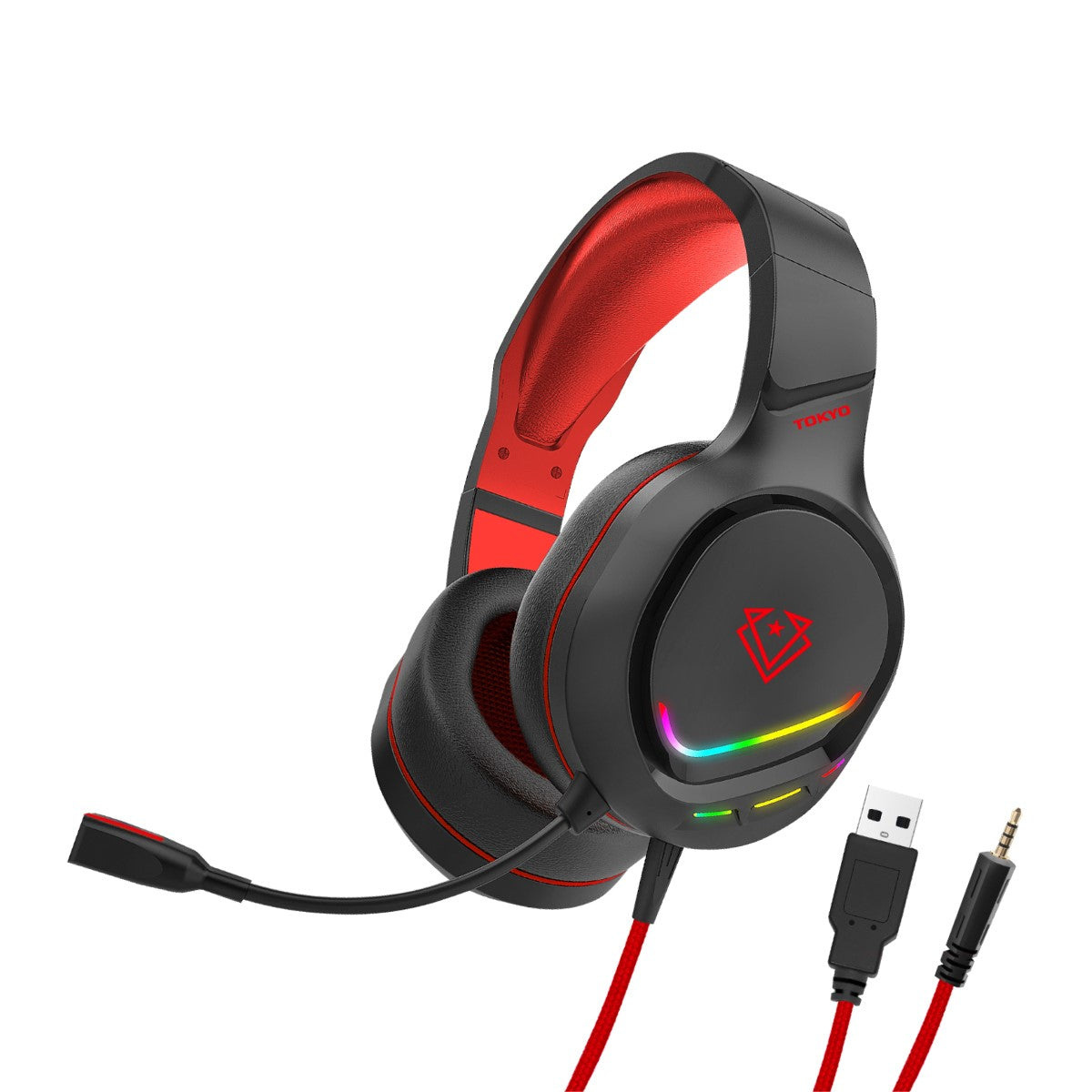 Vertux Tokyo Noise Isolating Amplified Wired Gaming Headset (Red)